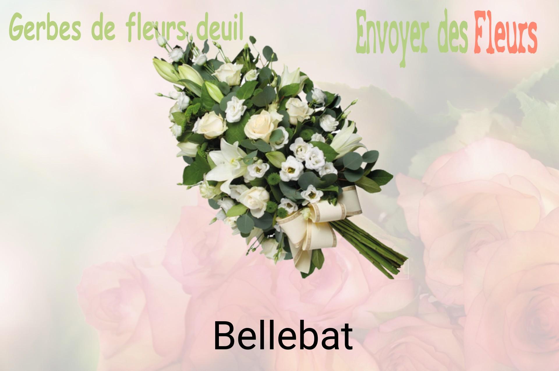 Gerbe de fleurs de deuil livrée à Bellebat